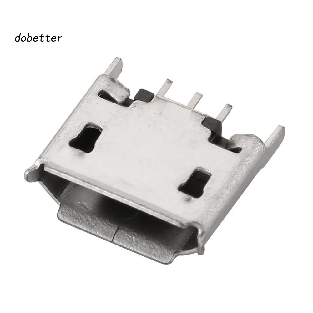 Set 10 Đầu Nối Ổ Cắm Micro USB Type B 180 Độ DIP 5Pin Female