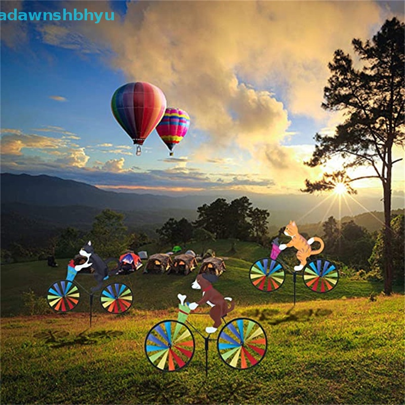 Chong Chóng Gió DIY Hình Chó Mèo 3D Trang Trí Sân Vườn