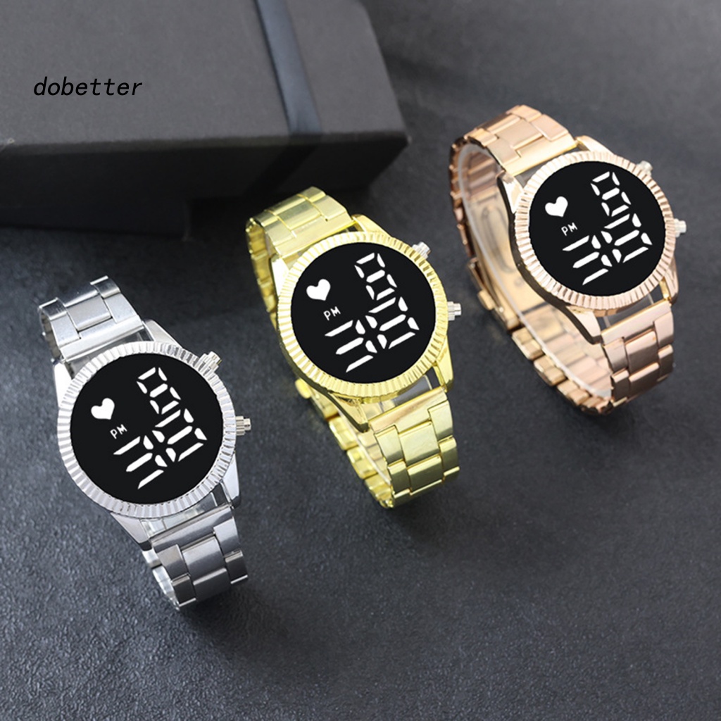 &lt; Dobetter &gt; Đồng Hồ Điện Tử Màn Hình LED Tròn Cỡ Lớn Dây Hợp Kim Hiển Thị Thời Gian Chính Xác Nhiều Màu Sắc Tùy Chọn Thể Thao