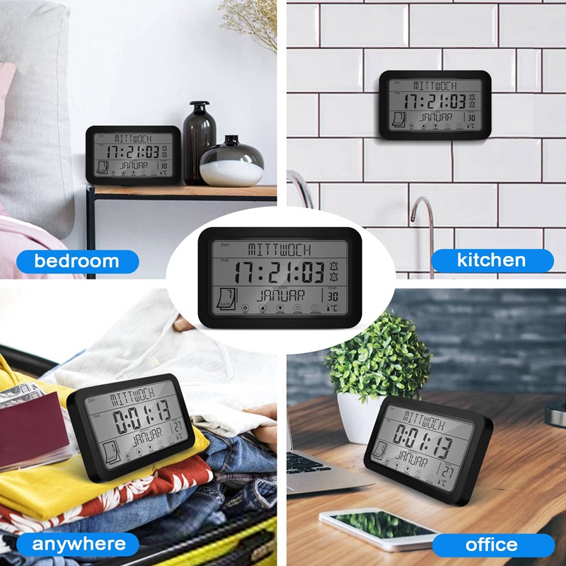 Đồng Hồ Kỹ Thuật Số Treo Tường 8Inch Đo Nhiệt Độ Và Độ Ẩm Trong Nhà