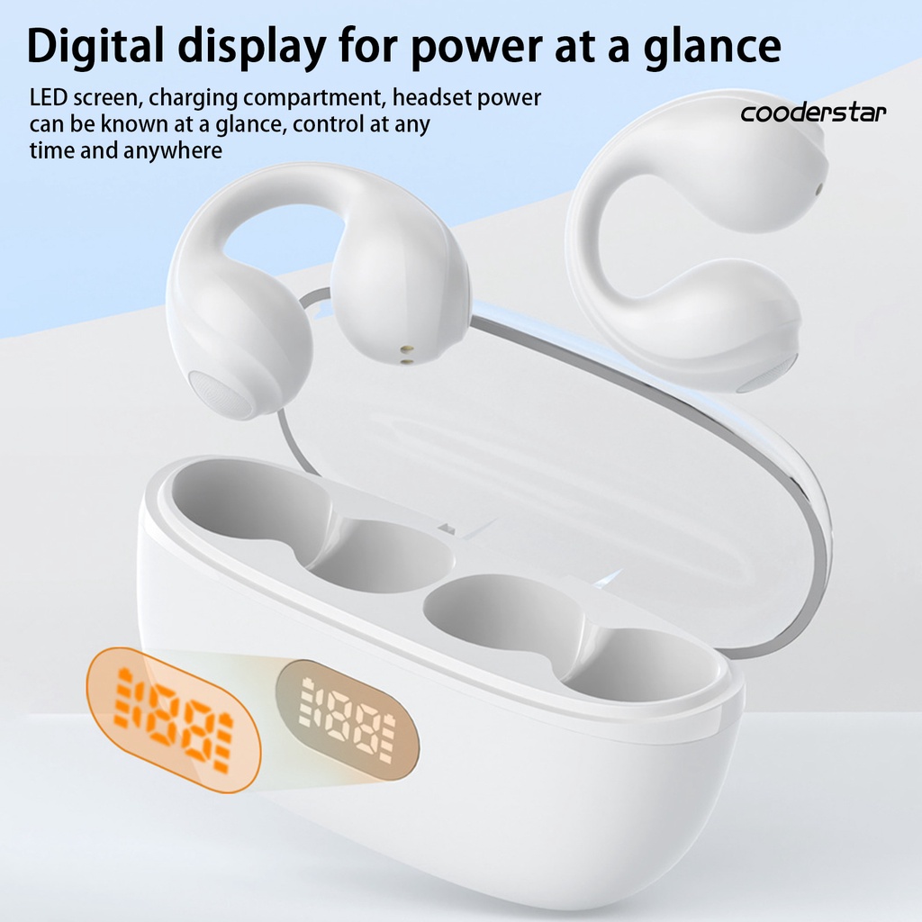 (COOD) Tai Nghe Thể Thao Không Dây Bluetooth 5.3 HiFi Cảm Ứng Xương Tai Có Đèn LED