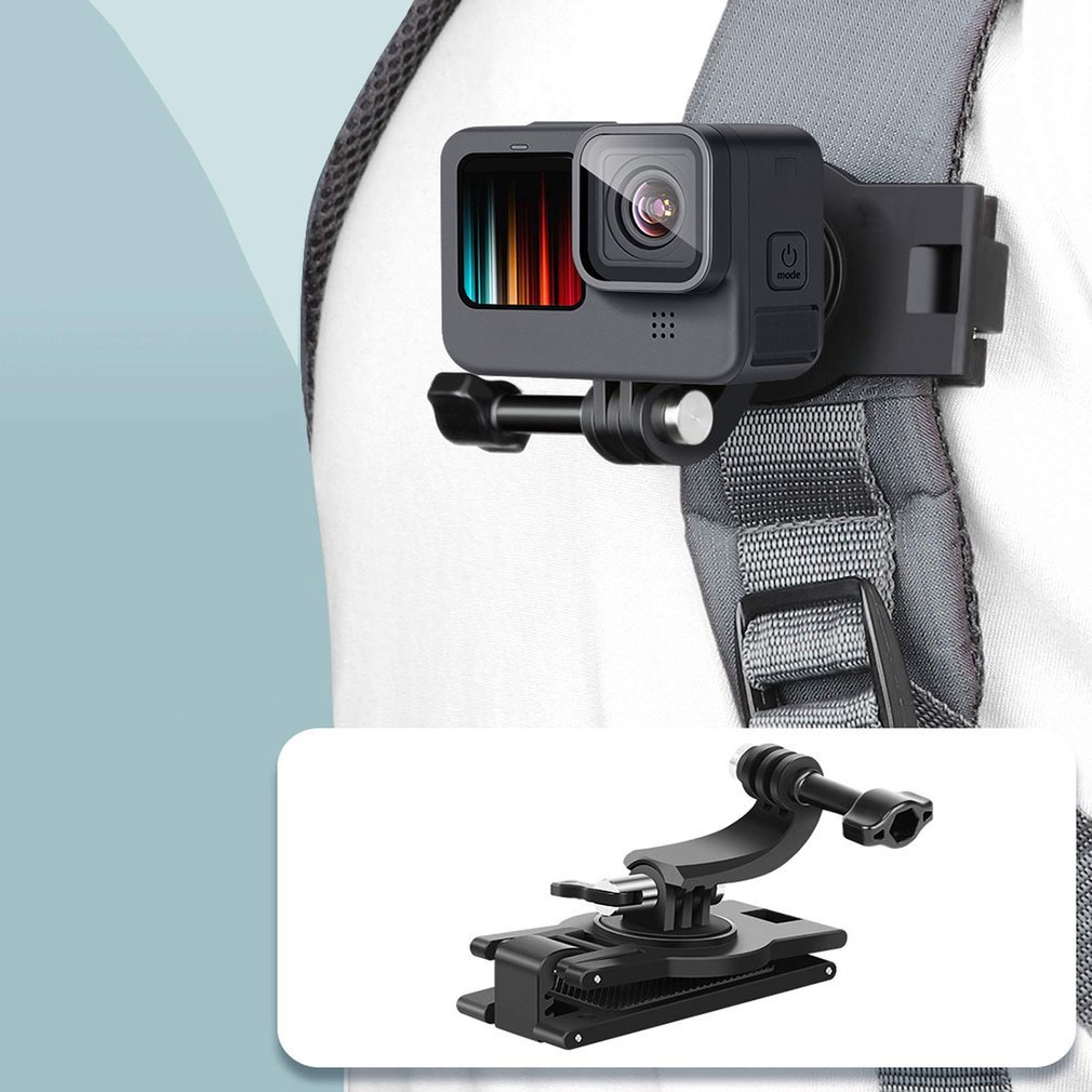 360 Dedree Rotating Backpack Mount Compatible With For Gopro Hero 9/8/7 Insta360 And Other Action Cameras [Q/13]