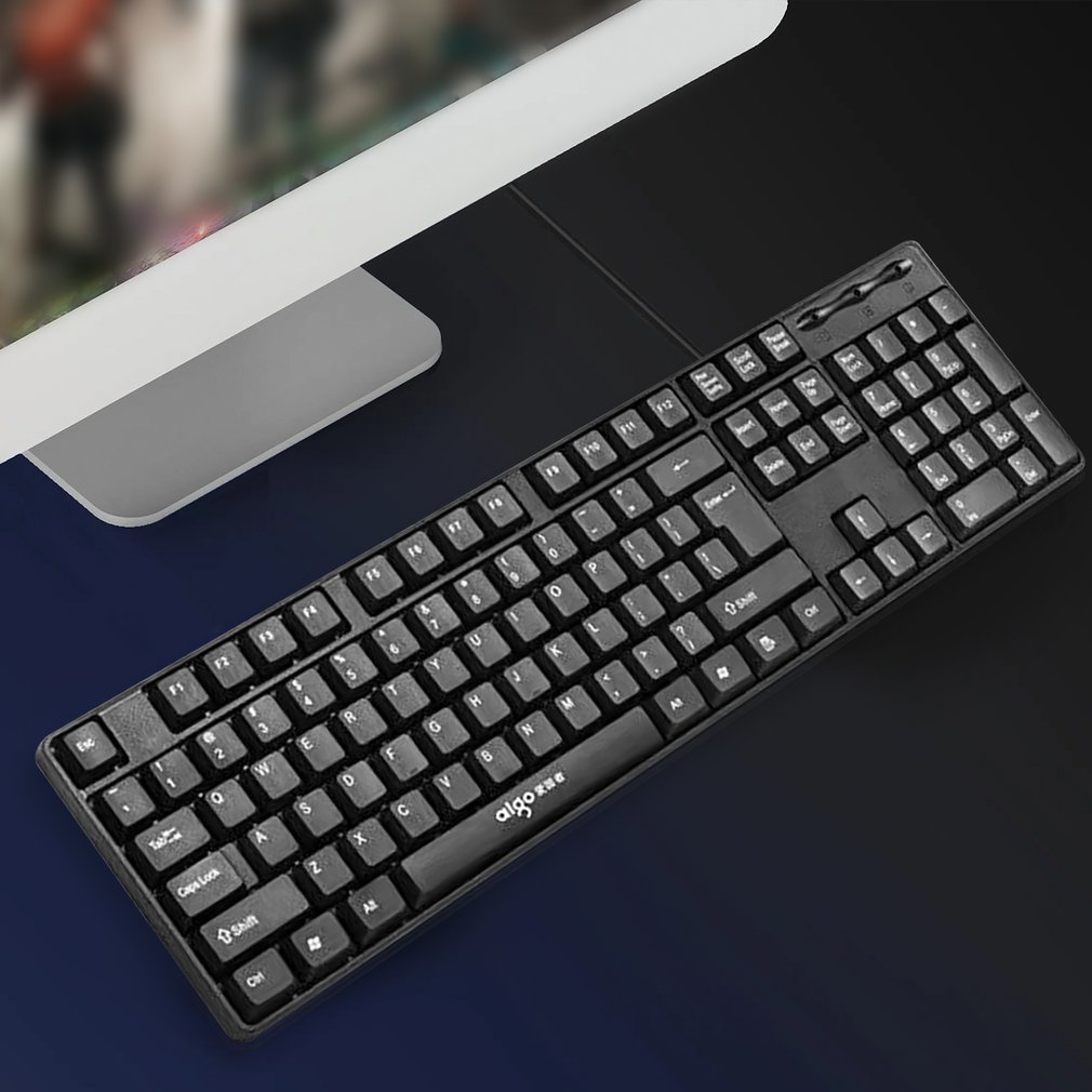 Mechanical Keyboard 104 Keys Ergonomic Silent Wire Keyboards Fast Typing Copywriter Portable Key Board Computer Accessory [Q/8]