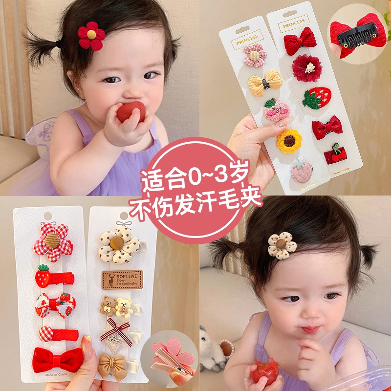 Kẹp Tóc Chống Thấm Mồ Hôi Phong Cách Hàn Quốc Cho Bé Gái