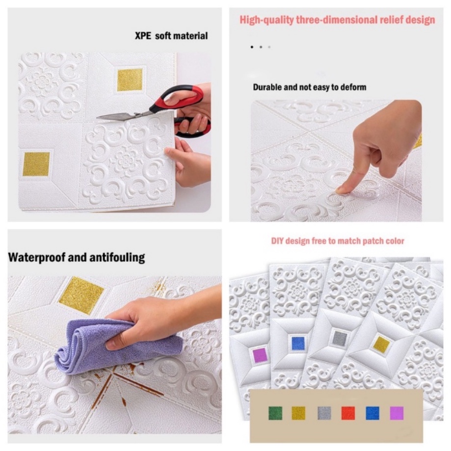 Sticker Dán Trần Nhà Tự Dính Họa Tiết 3D Cách Âm Trang Trí Phòng Khách / Phòng Ngủ