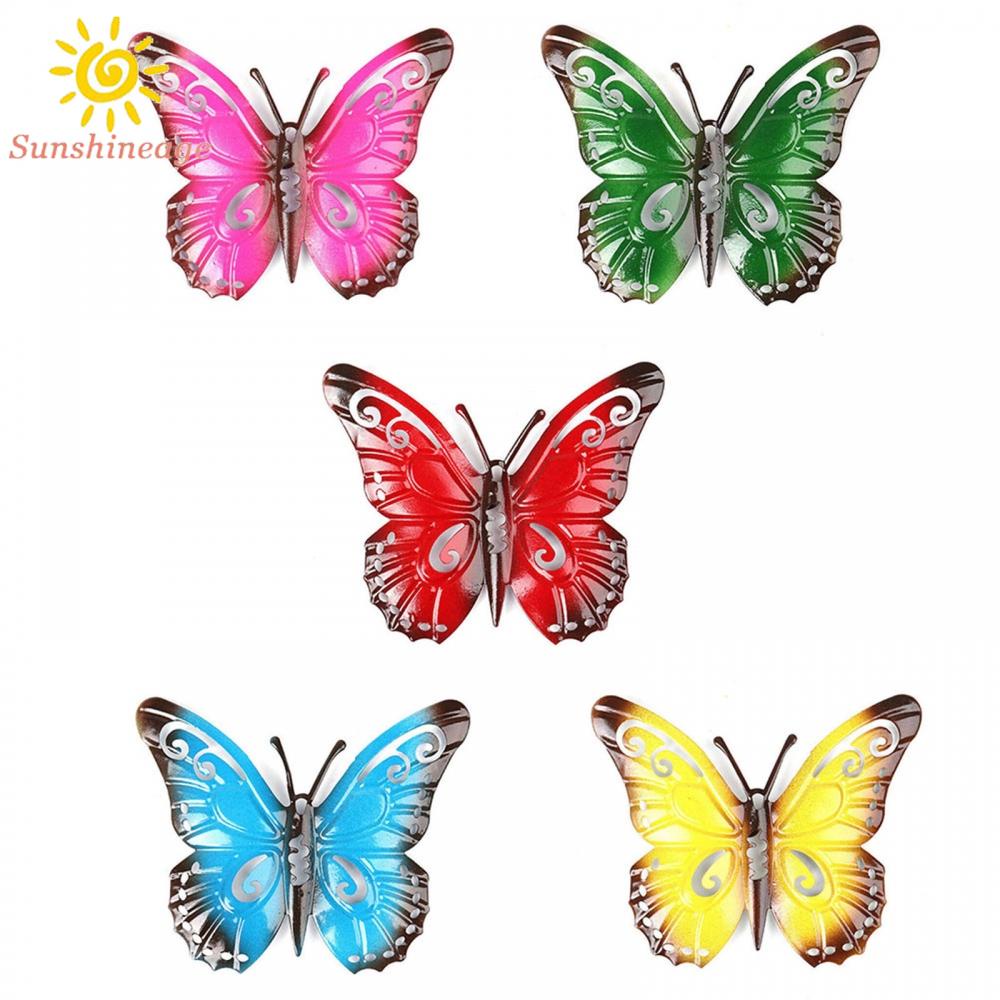 Butterfly Decor DIY Art Ornaments Outdoor Decor Wall Decal Metal Butterfly