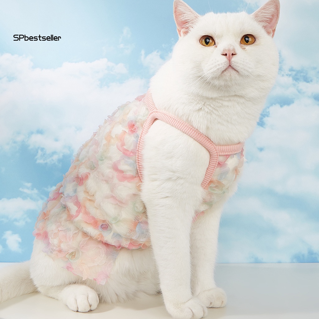 Đầm Không Tay Họa Tiết Hoa Nhiều Màu Sắc Cho Thú Cưng