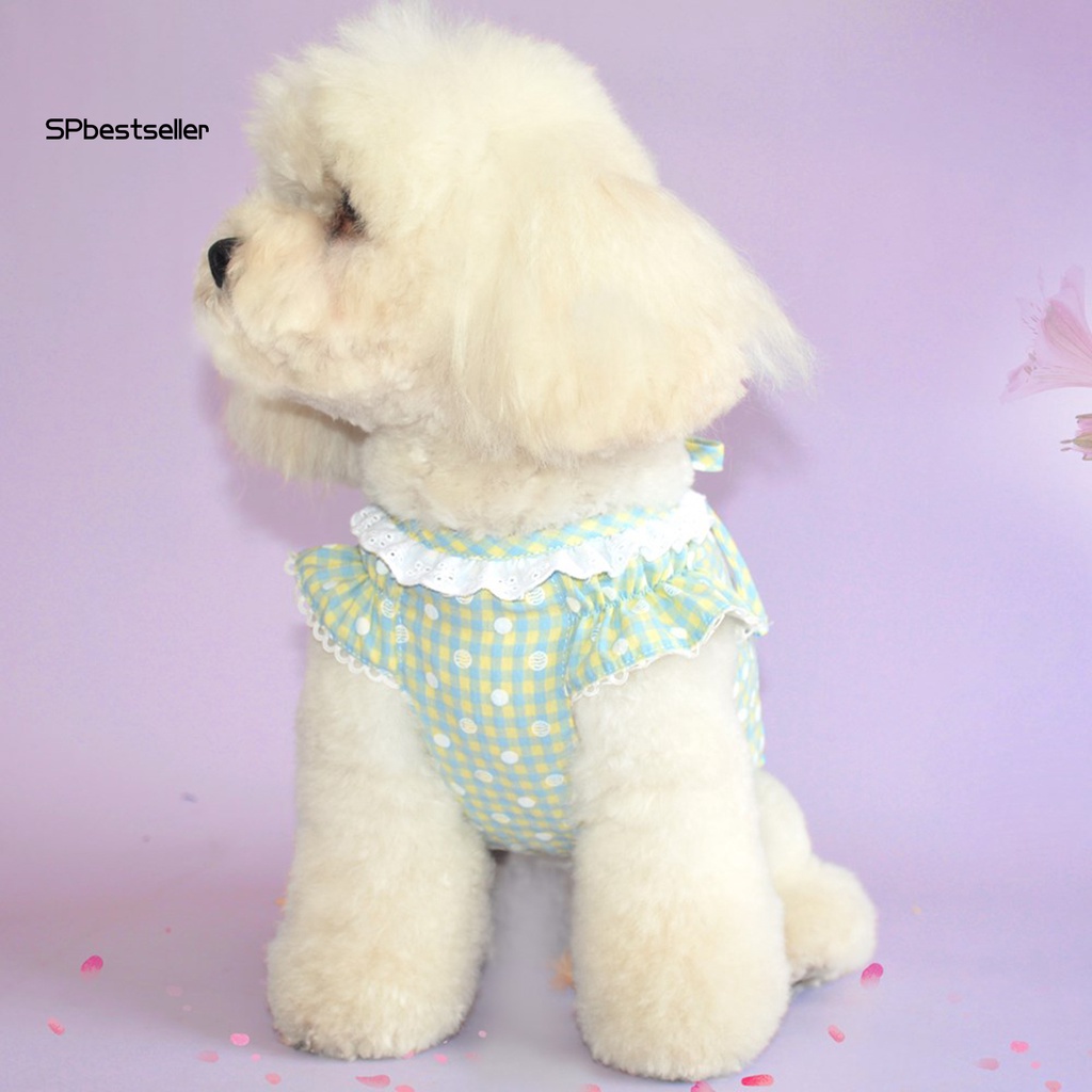 Bộ Đồ Ngủ Tay Phồng Thêu Họa Tiết Sọc Caro Thoải Mái Thời Trang Mùa Hè Cho Cún Cưng