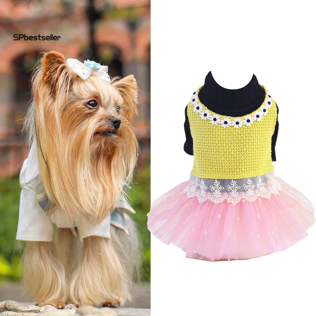 Spbestsellkr Đầm Cotton 2 Lớp Viền Ren Siêu Mềm Thân Thiện Với Da Không Kích Ứng Dễ Mặc Quyến Rũ Cho Thú Cưng