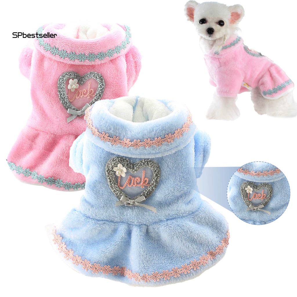 Đầm Mềm Ấm Áp Họa Tiết Trái Tim Dễ Thương Cho Thú Cưng