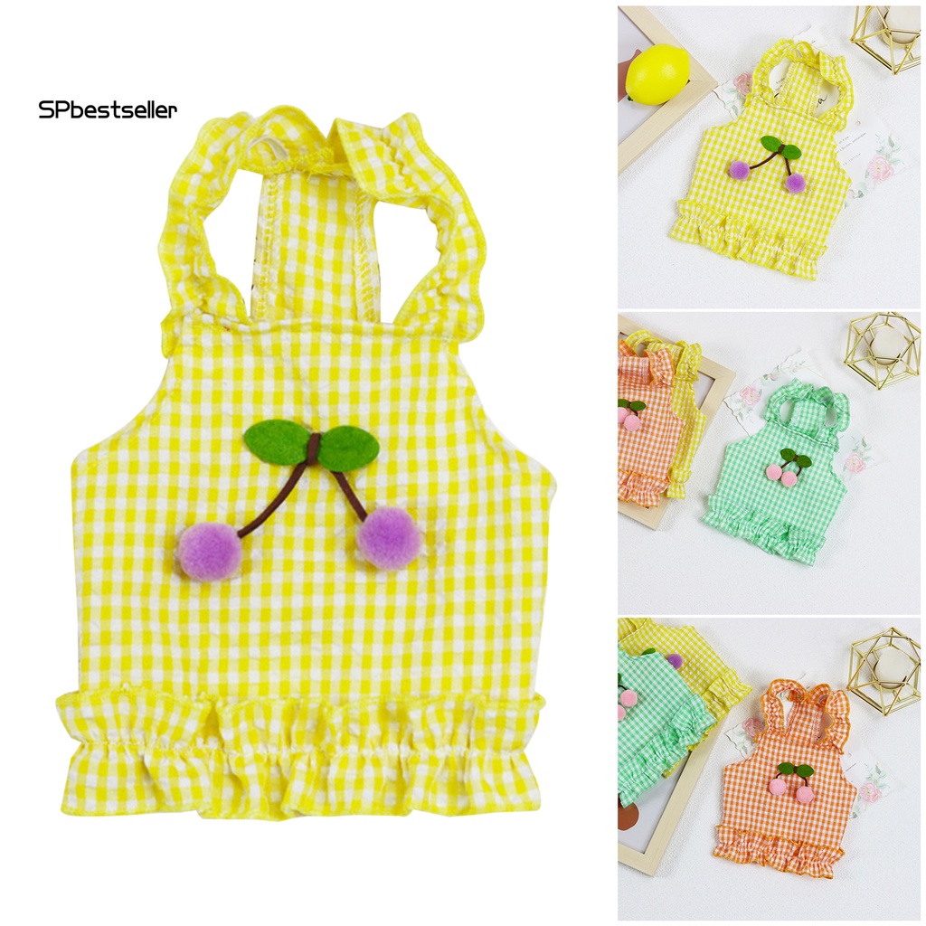 Spbestsellkr Đầm Cotton Trái Cherry Nhỏ Nhắn Phong Cách Ngọt Ngào Dành Cho Cún Cưng