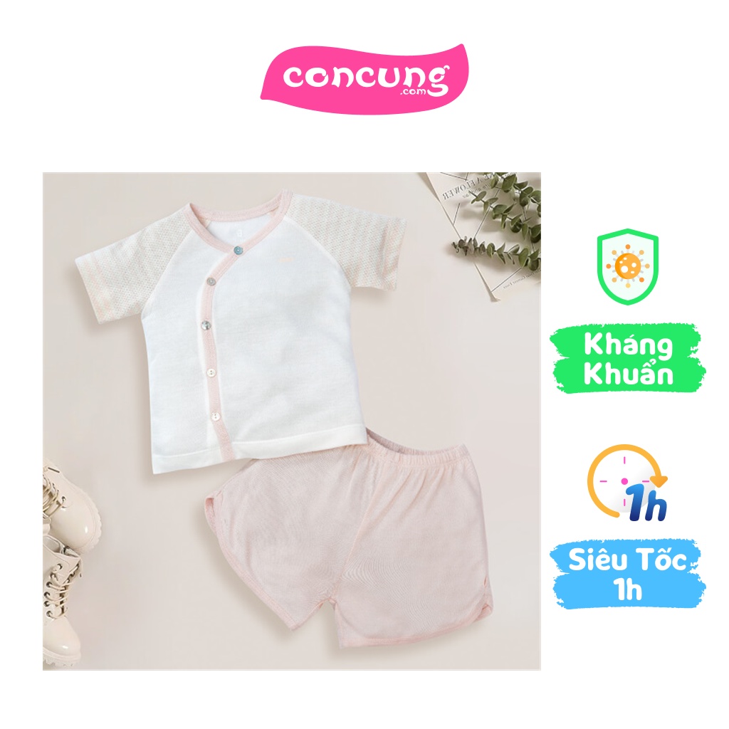 Bộ sơ sinh tính năng ngắn, vải lưới Animo I0322018