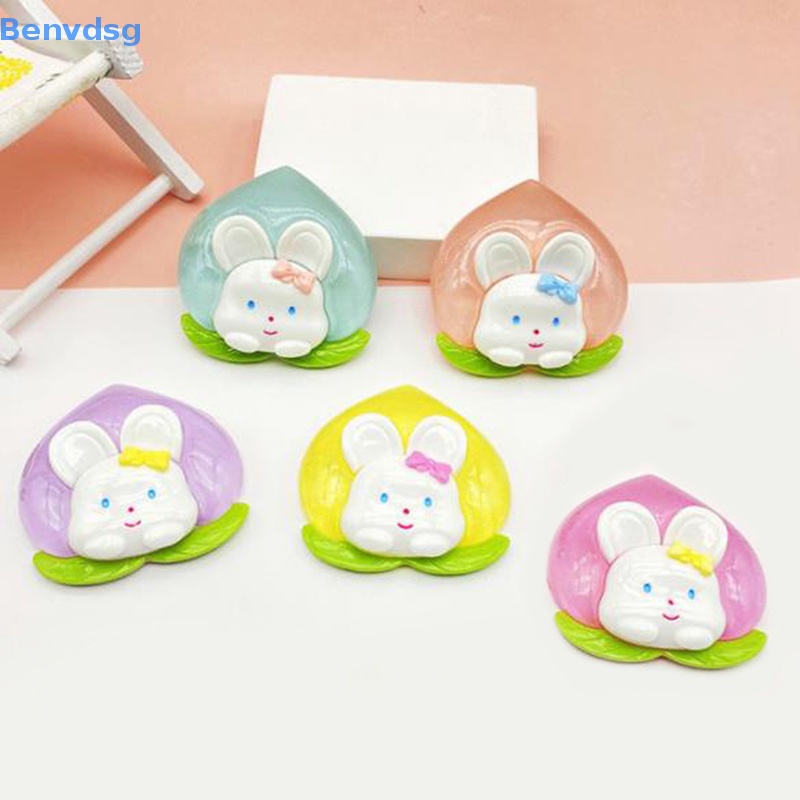 1 Quả Đào / Thỏ Dạ Quang Mini Bằng Nhựa Resin Trang Trí Điện Thoại