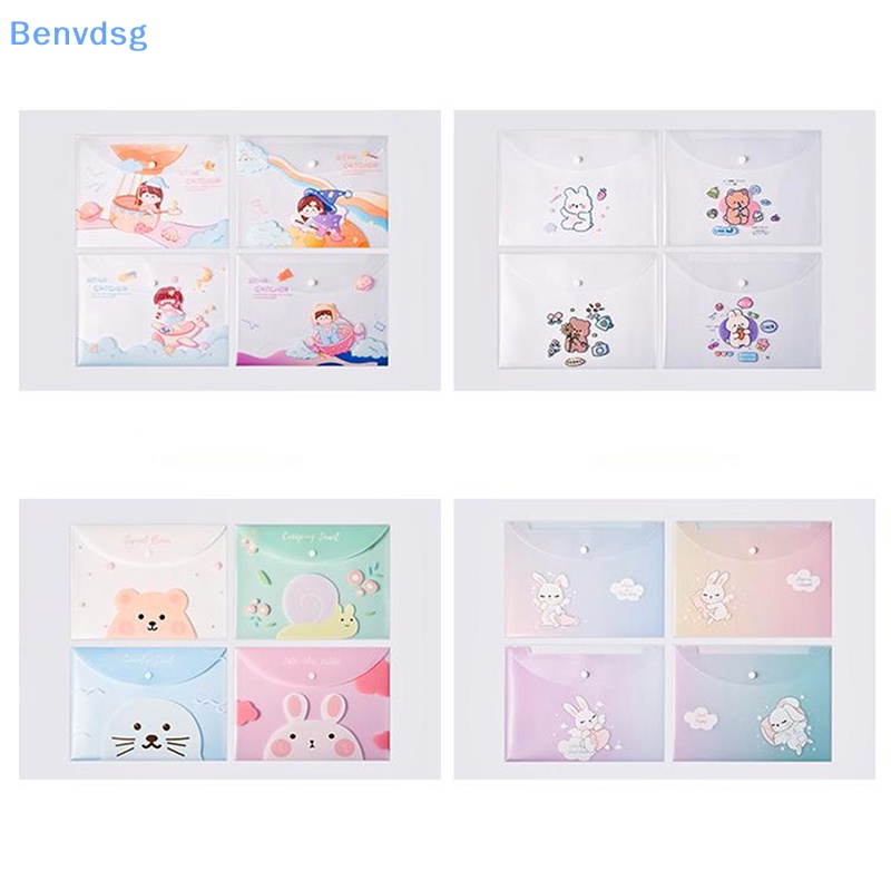 Túi Đựng Tài Liệu Khổ A4 Bằng PVC Trong Suốt Chống Thấm Nước Họa Tiết Hoạt Hình Dễ Thương