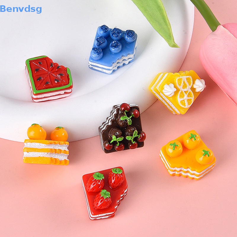 Bộ 3 Mô Hình Bánh Kem / Trái Cây Bằng Nhựa Resin Dùng Trang Trí DIY