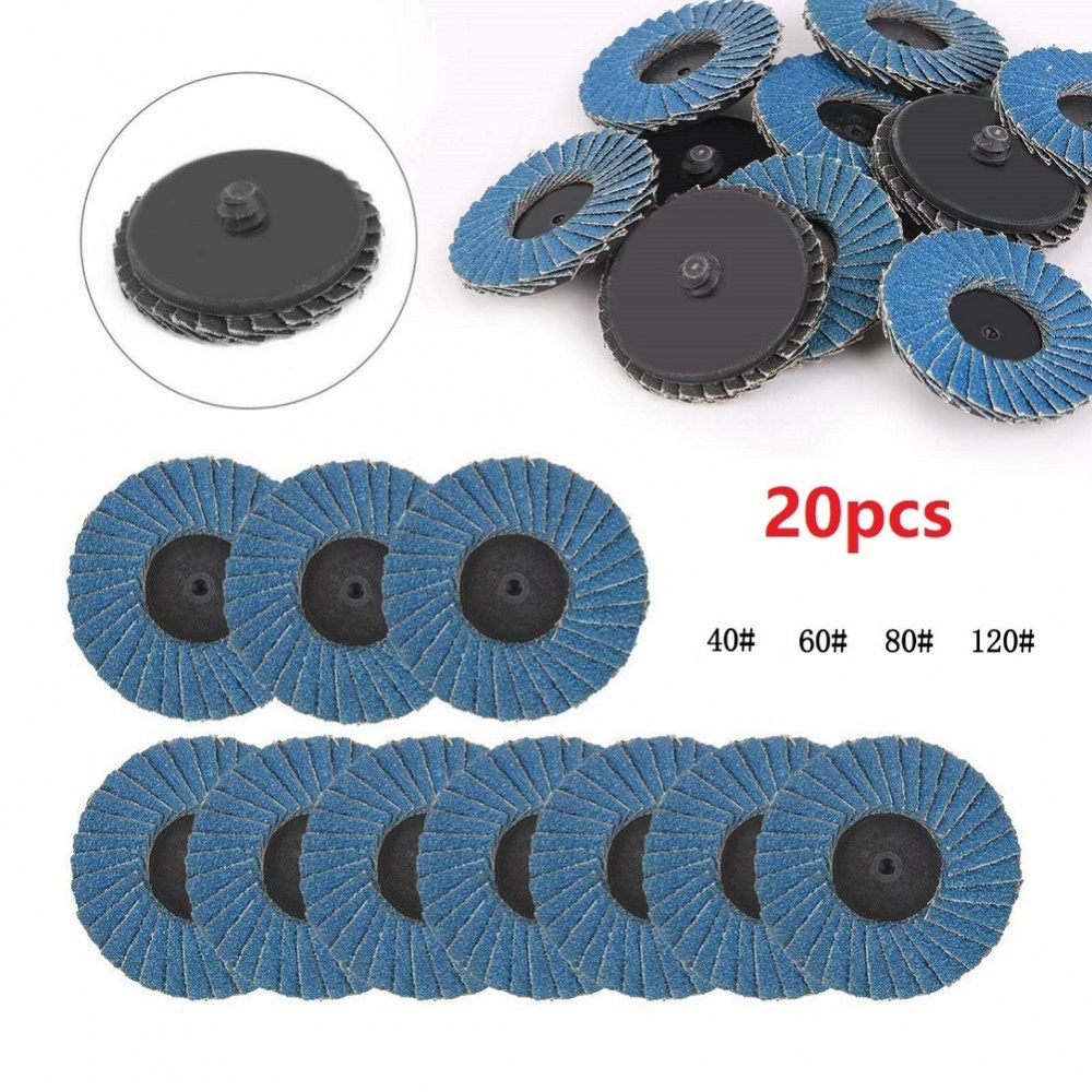 Đĩa Hợp Kim Thép 40 / 60 / 80 / 120 Grit Màu Xanh Dương 2 Bậc &quot;(50mm) Đường Kính 20 *