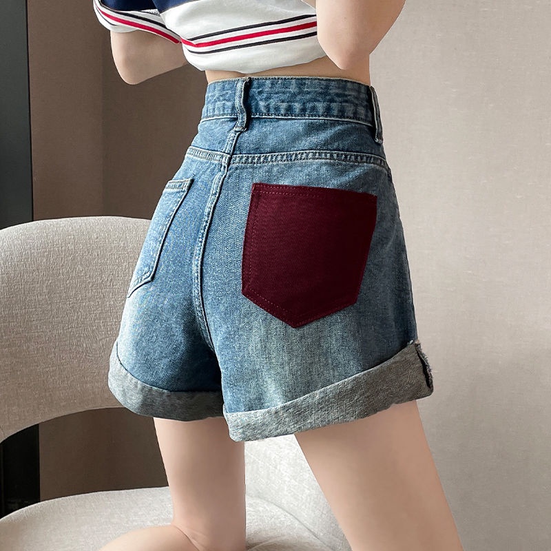 COZOK Quần Short Denim Lưng Cao Dáng Ôm Phối Túi Cá Tính Thời Trang