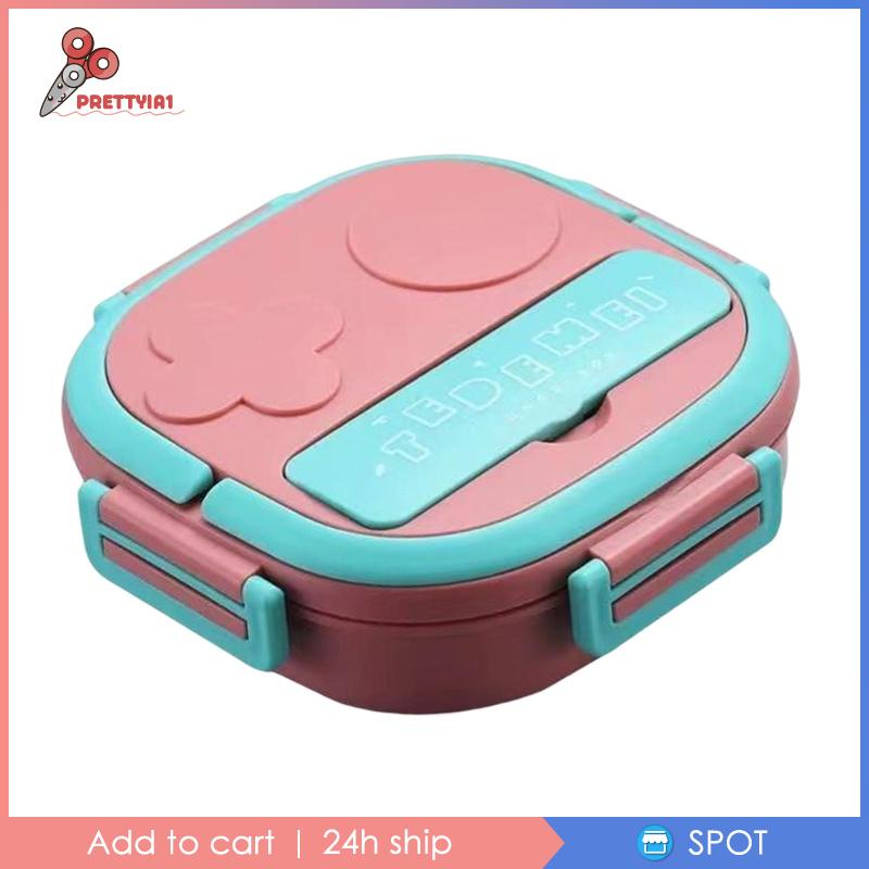 [Prettyia1] Hộp cơm Ba Ngăn Màu Xanh Dương Có Thể Tái Sử Dụng