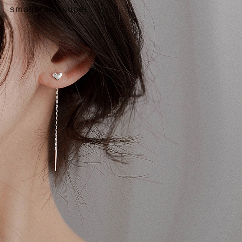 Khuyên Tai Nữ Trang Dáng Dài Đính Trái Tim Xinh Xắn