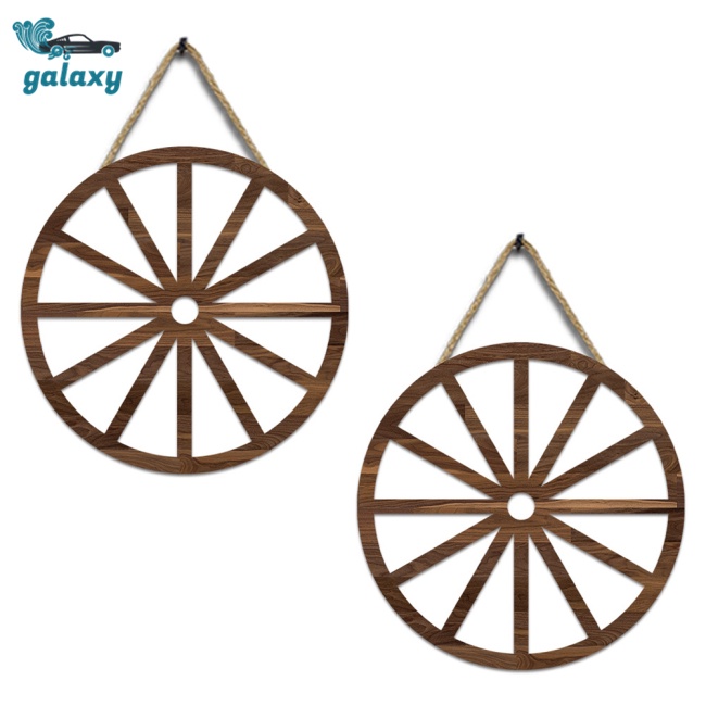 Galaxy Set 2 Bánh Xe Gỗ Treo Tường Trang Trí Phong Cách Vintage