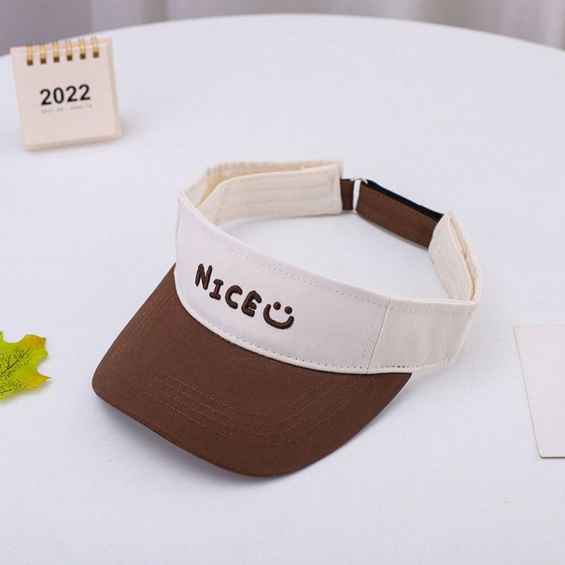 Mũ Che Nắng Thoáng Khí Thêu Chữ 7 Màu Thời Trang Mùa Hè Cho Bé