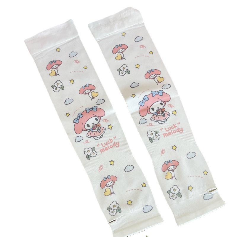 Găng Tay Chống Nắng Bằng Lụa Lạnh Họa Tiết Hoạt Hình Phong Cách Hàn Quốc Cho Nữ