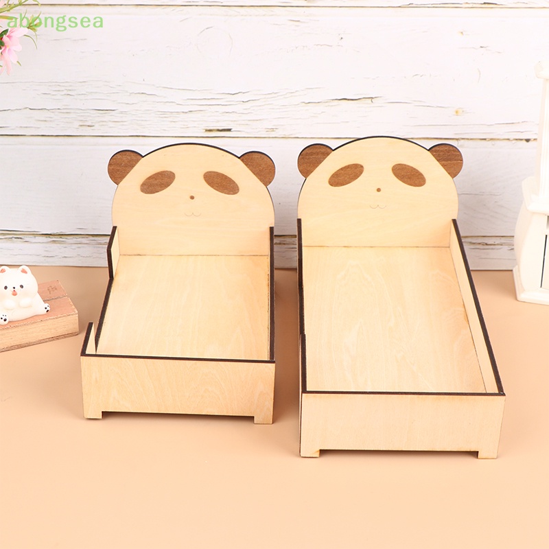 Giường Ngủ Mini Họa Tiết Hoạt Hình Trang Trí Nhà Búp Bê Tỉ Lệ 1 / 12