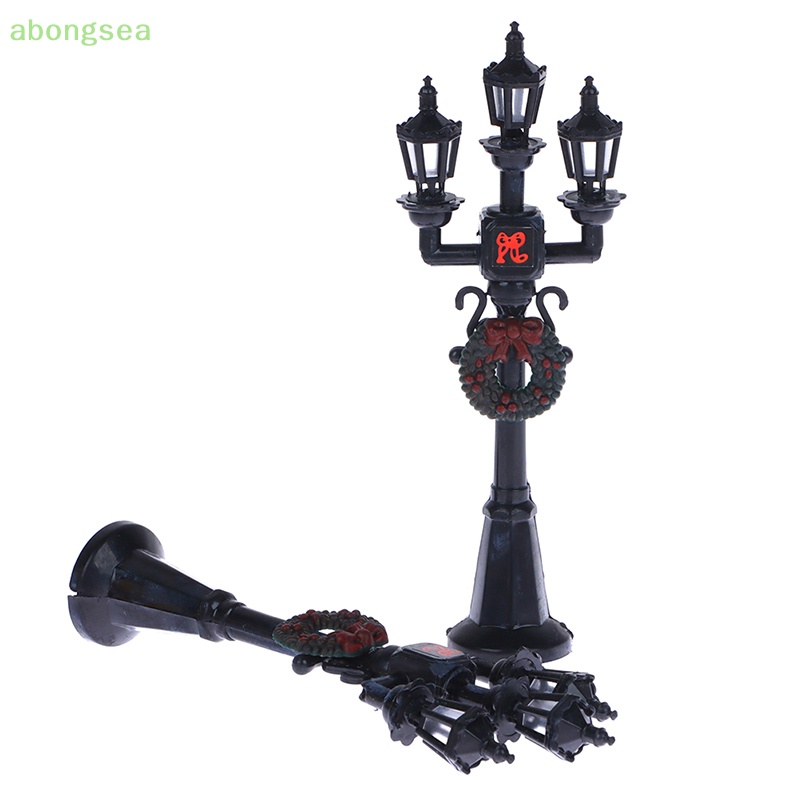 Abongsea Mô Hình Đèn Đường Mini Màu Đen Trang Trí Nhà Búp Bê