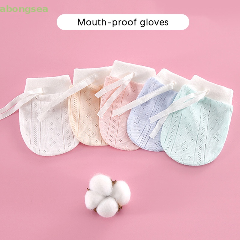 Set 2 Găng Tay Cotton Mềm Mại Bảo Vệ Chống Xước Cho Bé Sơ Sinh