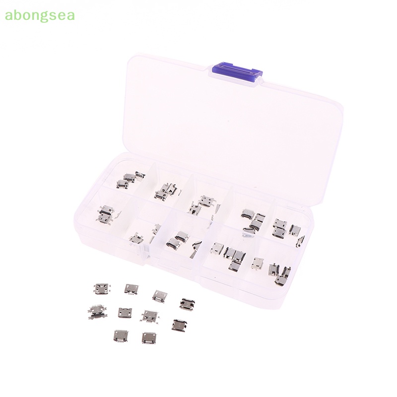50 Cái / Hộp 10 Mẫu Micro USB Female 5pin DIP Type B SMT Kết Nối USB
