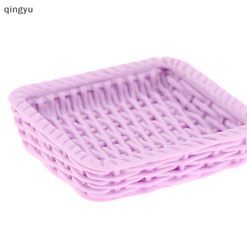 Bộ 5 Khay Đan Mây Thủ Công Tỷ Lệ 1 / 12 Độc Đáo Trang Trí Nhà Búp Bê