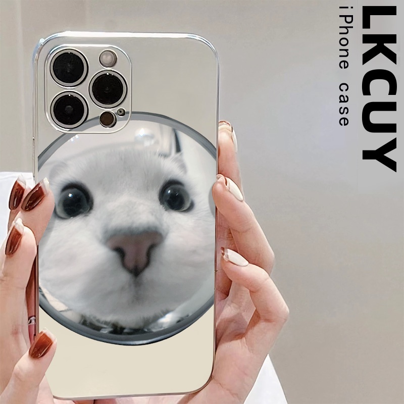 Ốp Điện Thoại Silicon TPU Mềm Mạ Điện Họa Tiết Mèo Dễ Thương Cho IPhone 14 13 12 11 Pro XS Max XR X 8 + 7 6S Plus