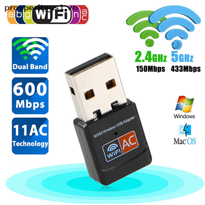 Usb WiFi Băng Tần Kép 600Mbps prosperityus1 2.4G / 5G Hz 802.11AC Chất Lượng Cao