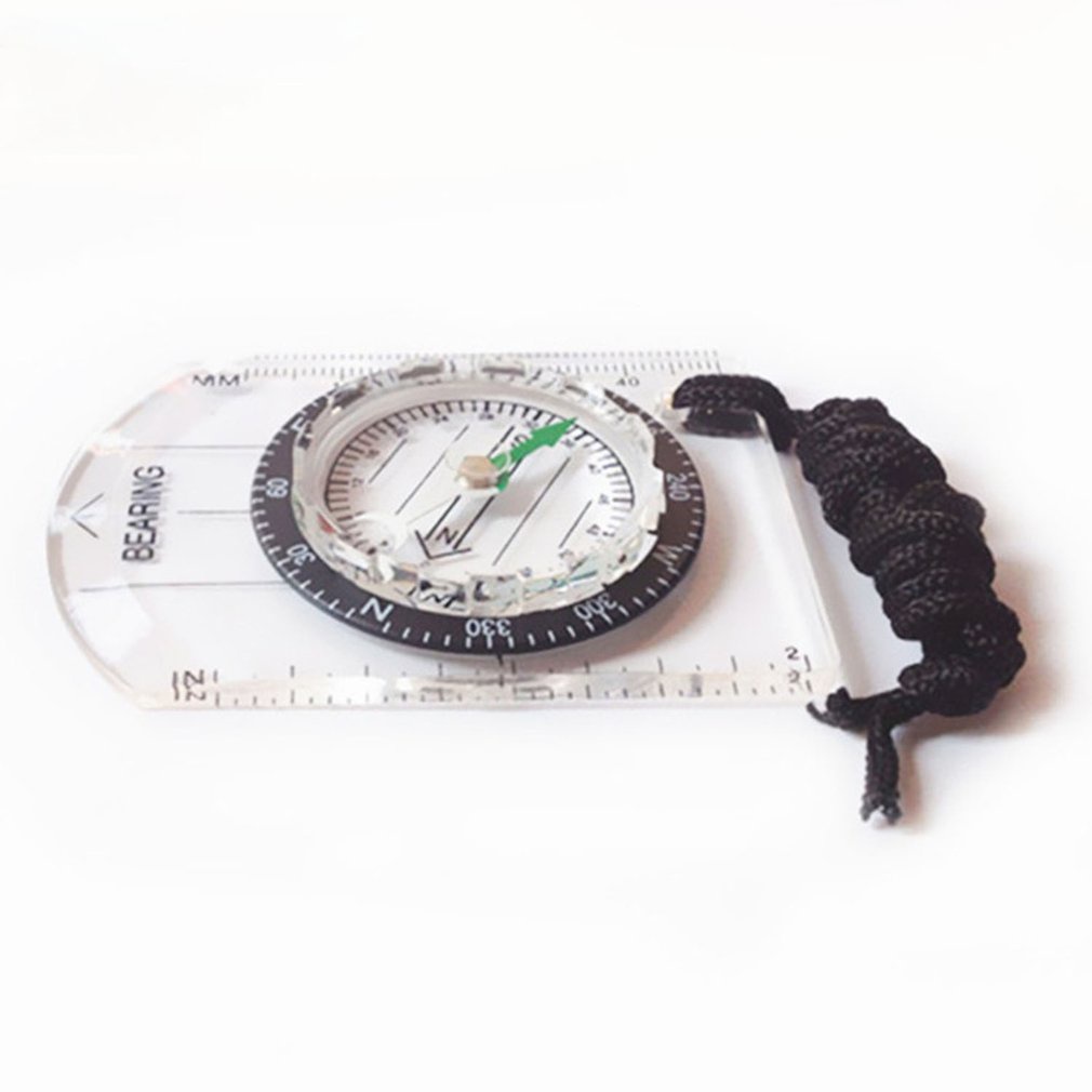 Professional Mini Compass Map Scale Ruler Multifunctional Equipment Outdoor Hiking Camping Guiding Tool [Q/11]