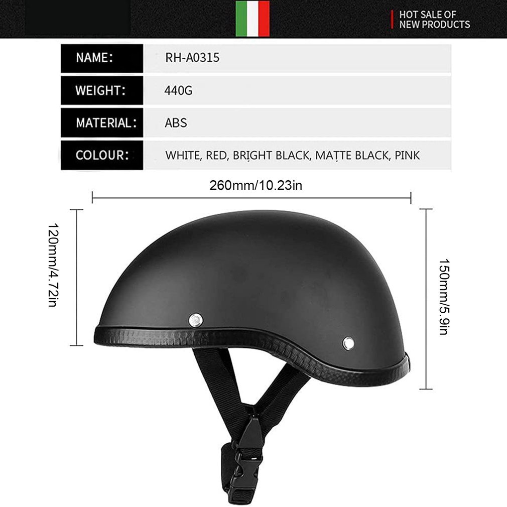 Helmet Motorcycle Small Retro Style Portable Open Half-Face Cute Moped Protective [Q/5]