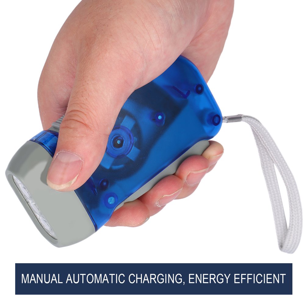 3 Led Hand Pressing Dynamo Crank Power Wind Up Flashlight Light Press Camping Lamp For Outdoor Home [Q/9]