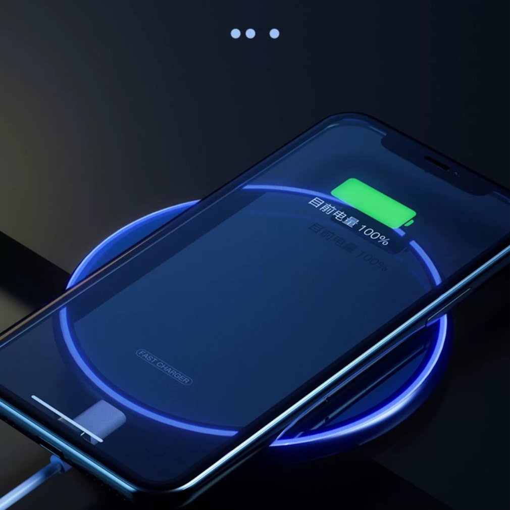 15W Wireless Charger With Type-C Cable Mirror Fast Charging Convenient Desktop Mobile Phones [Q/12]