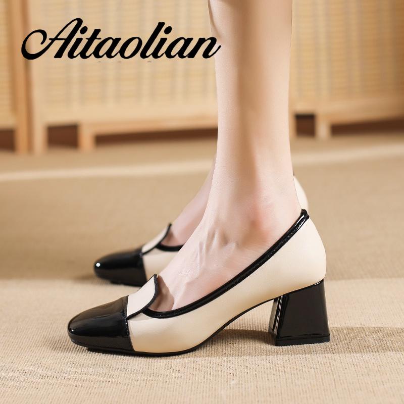 Giày Cao Gót Da Đế Bằng 5.5cm Phong Cách Thời Trang Anh Quốc Dành Cho Nữ