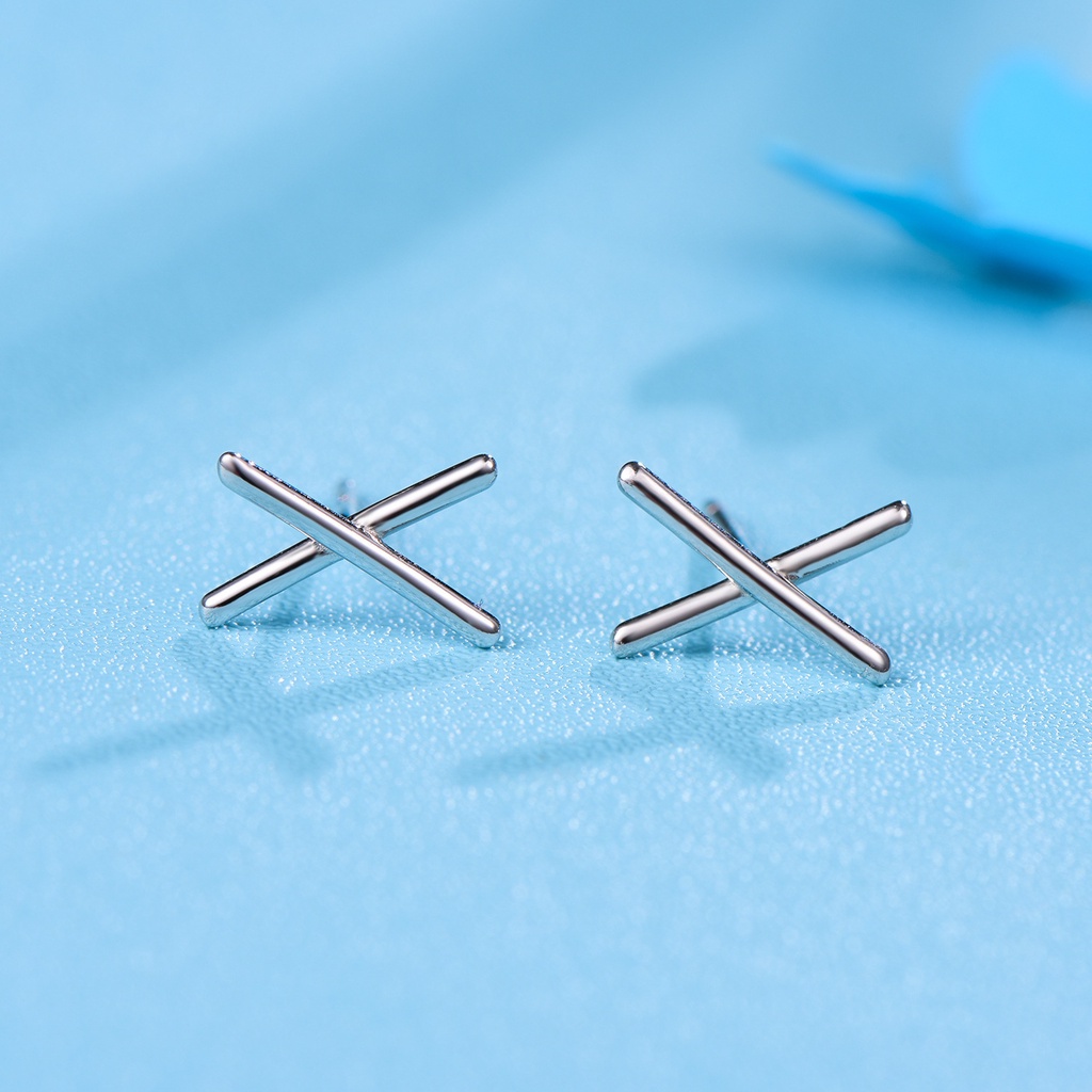 Bông Tai Chữ X Đơn Giản Thời Trang Dành Cho Nữ#Bông Tai Thiết Kế Hình Thánh Giá Sang Trọng 39% s