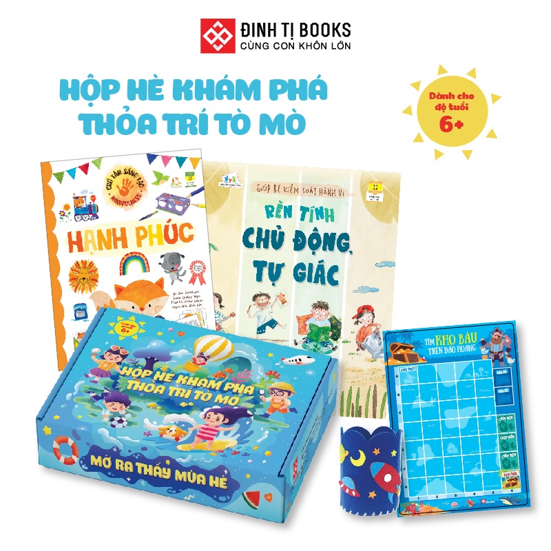Hộp Sách Làm Quà Tặng Bé Chơi Mùa Hè và Ngày Thiếu Nhi 1/6 - Cho Trẻ Từ 6+ tuổi: Hộp Hè Khám Phá - Thỏa Trí Tò Mò
