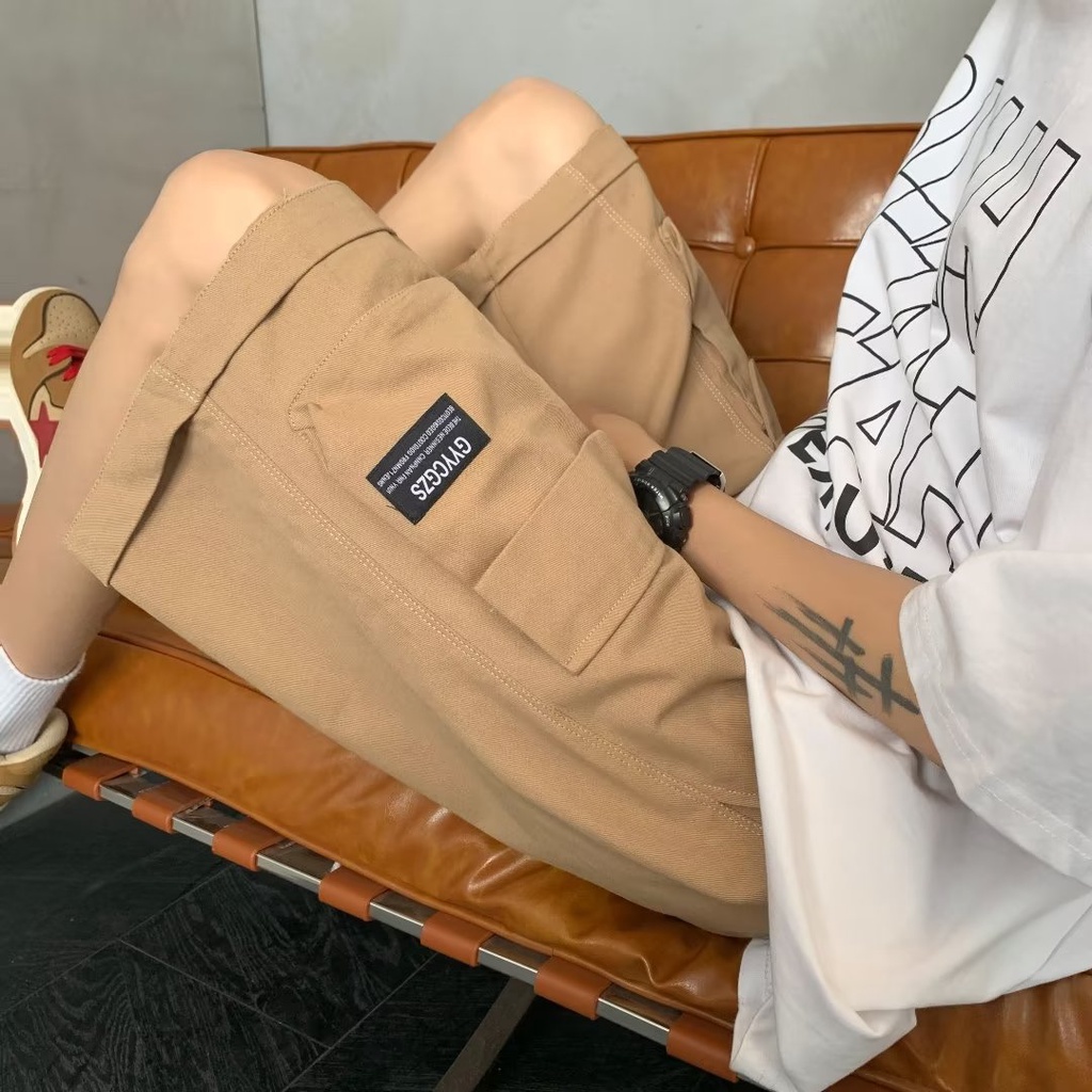 Quần Short Dáng Rộng Phối Nhiều Túi Thời Trang Mùa Hè Nhật Bản Cá Tính Cho Nam