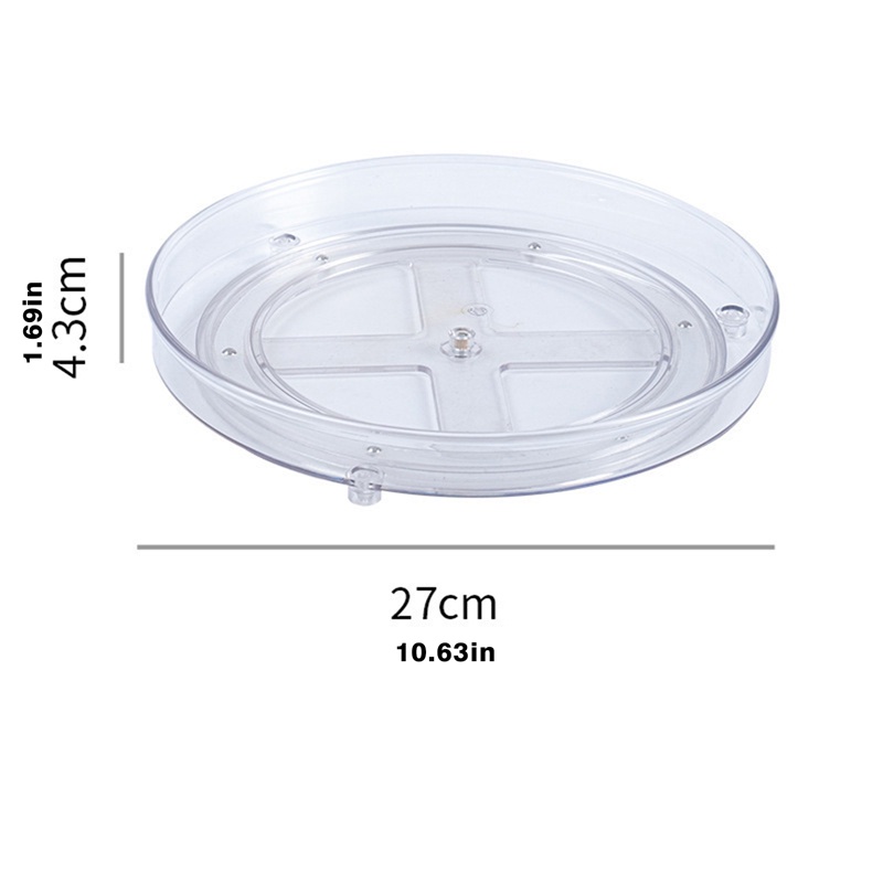 Khay Xoay Bằng Acrylic Trong Suốt Sắp Xếp Gọn Gàng Cho Tủ Lạnh Nhà Bếp
