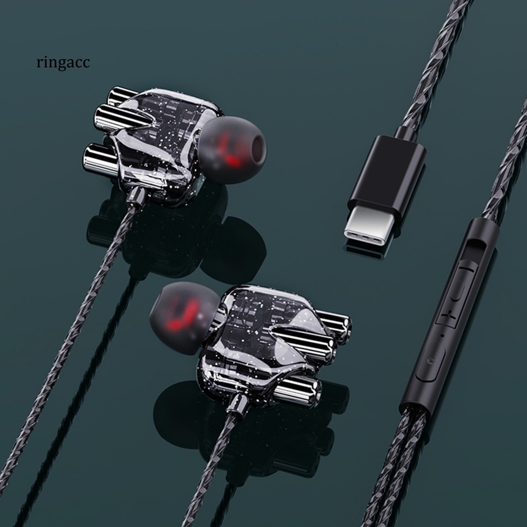 Tai Nghe Nhét Tai RGA A6 Dây Dài 1.2m Cổng Type-C Thiết Kế Tiện Dụng