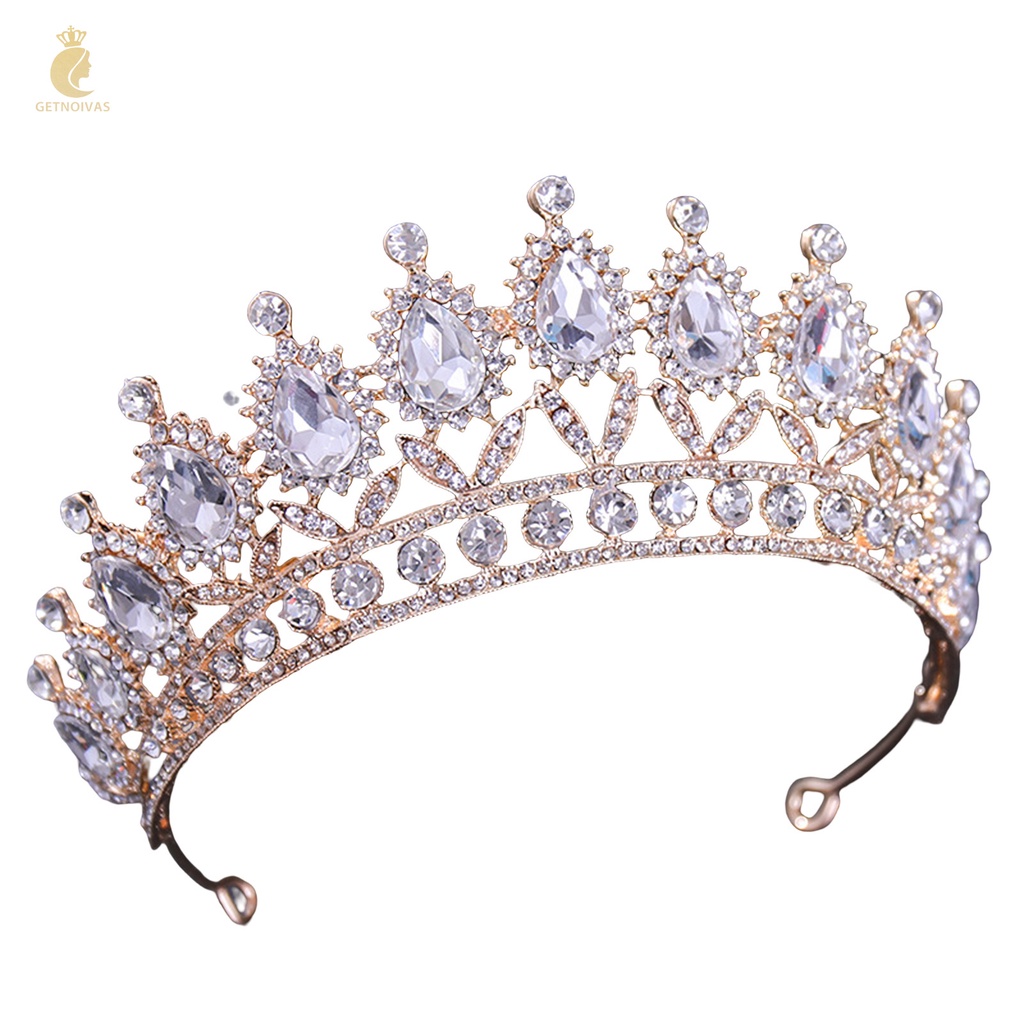 GETNOIVAS Vương Miện Đính Đá Kim Cương Toàn Diện Sang Trọng Cho Đám Cưới