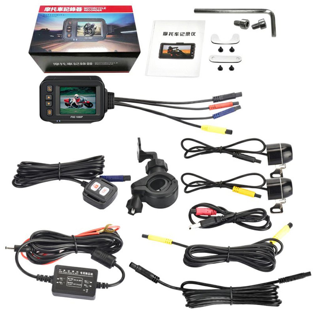Motorcycle Dvr Dash Camera 720P Front Rear Dual Lens Ip65 Waterproof Recorder 2 Inch Screen Parking G-Sensor [Q/12]