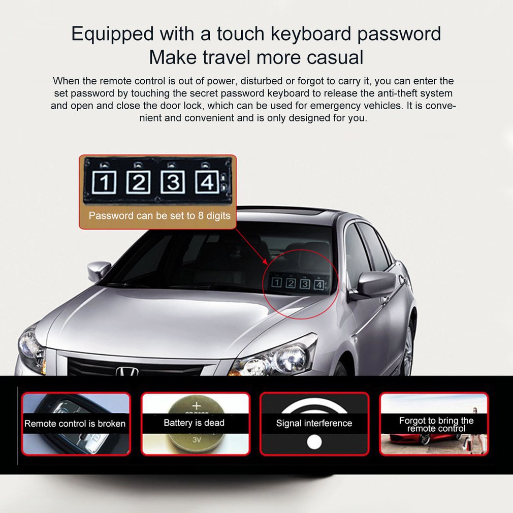 10Pcs Auto Car Start Stop Engine System With Keyboard Pke Keyless Entry Alarm Set Password Open/Close Door [Q/5]