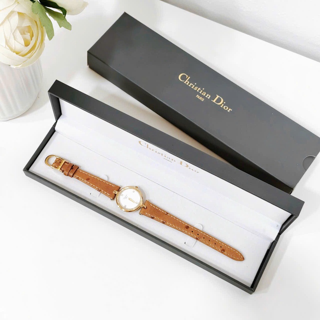 Christian Dior 3045 Ladies Quartz Watch Gold Black