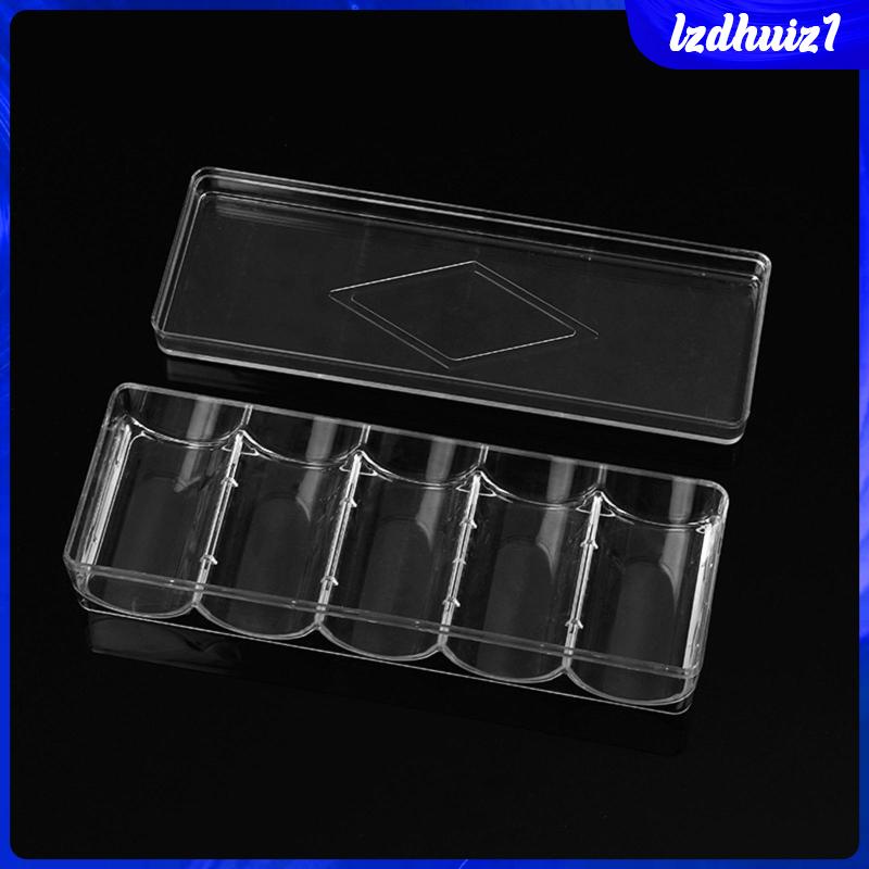 Khay Đựng Chip 100 Ngăn Bằng Acrylic Trong Suốt Kèm Vỏ Bọc Cho Máy Chơi Game Tiệc Tùng