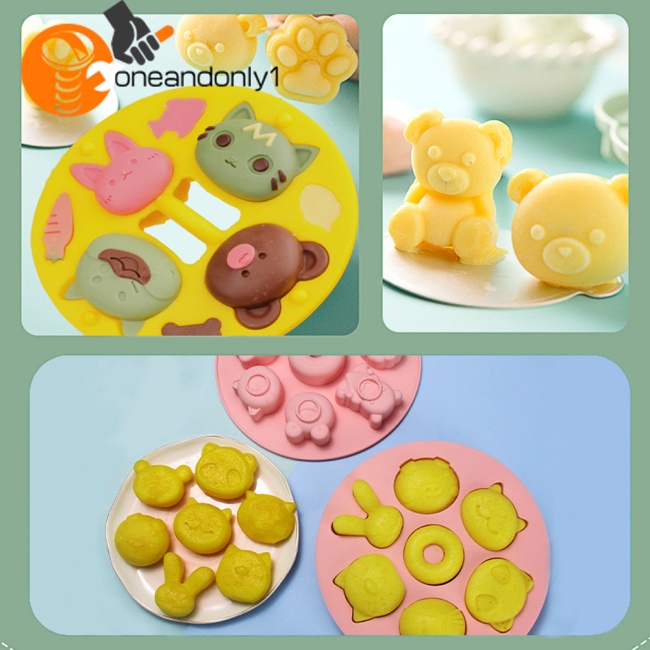 Khuôn Silicon Làm Kem / Bánh / Kem / Sô Cô La Kiểu Hoạt Hình Có Nắp Đậy Tiện Dụng