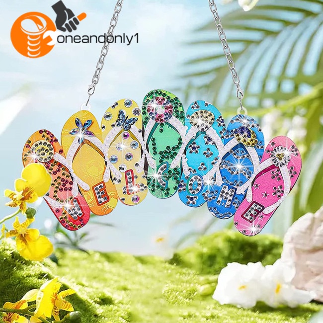 [COD] Dép Xỏ Ngón Đính Hạt Kim Cương Chào Mừng Hình Dép Tông Trong Nhà Và Ngoài Trời Diy